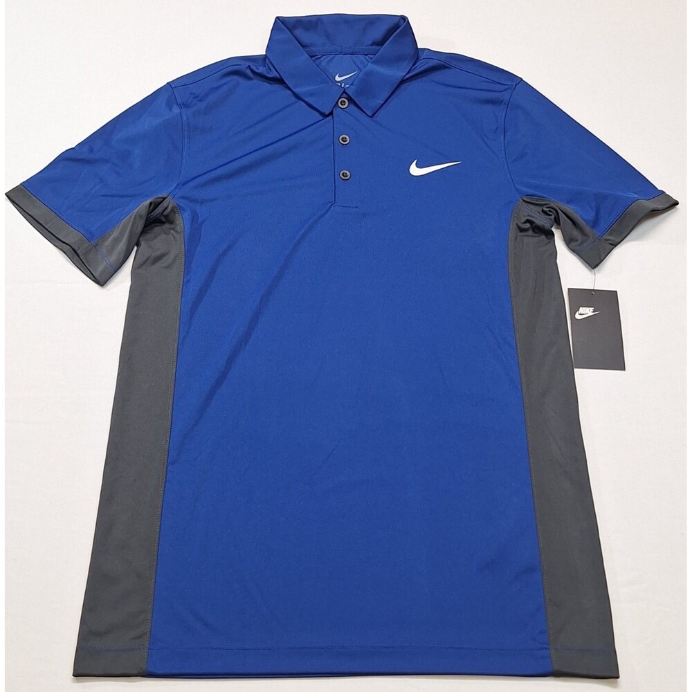 Nike Dri-Fit Men's Small Polo Blue Black Golf